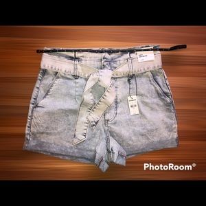 Express 'Shortie Super High Rise' Denim Shorts